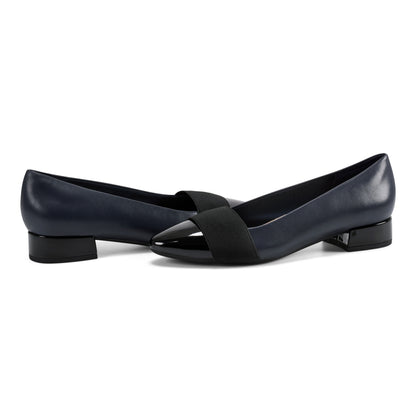 Easy Spirit Casta Cap Toe Dress Pumps - Navy Leather