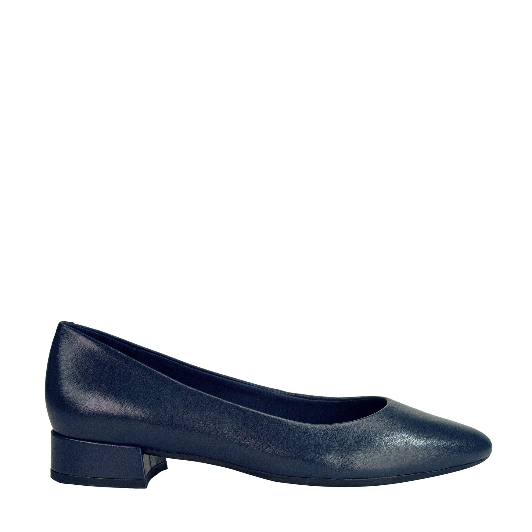 Easy Spirit Caldise Leather Low Heel Dress Shoes - Navy Leather