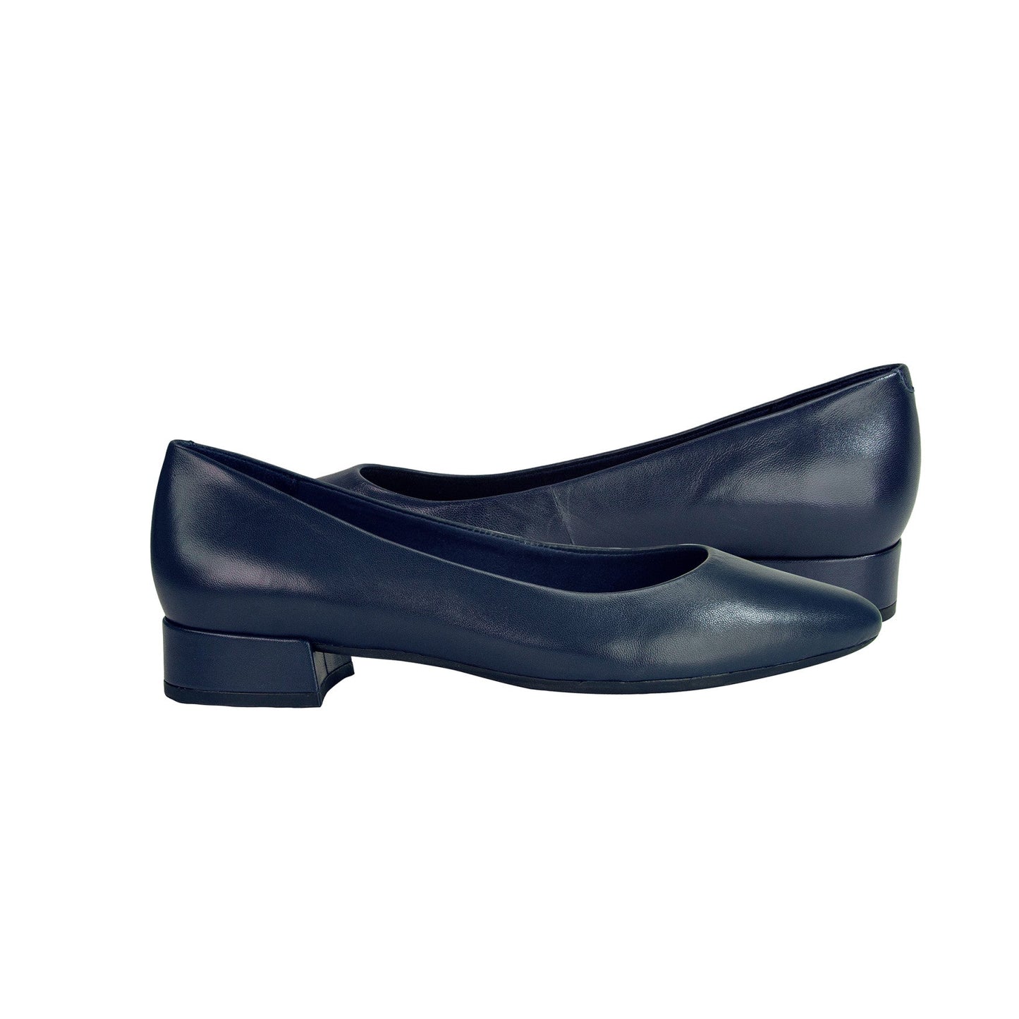 Easy Spirit Caldise Leather Low Heel Dress Shoes - Navy Leather