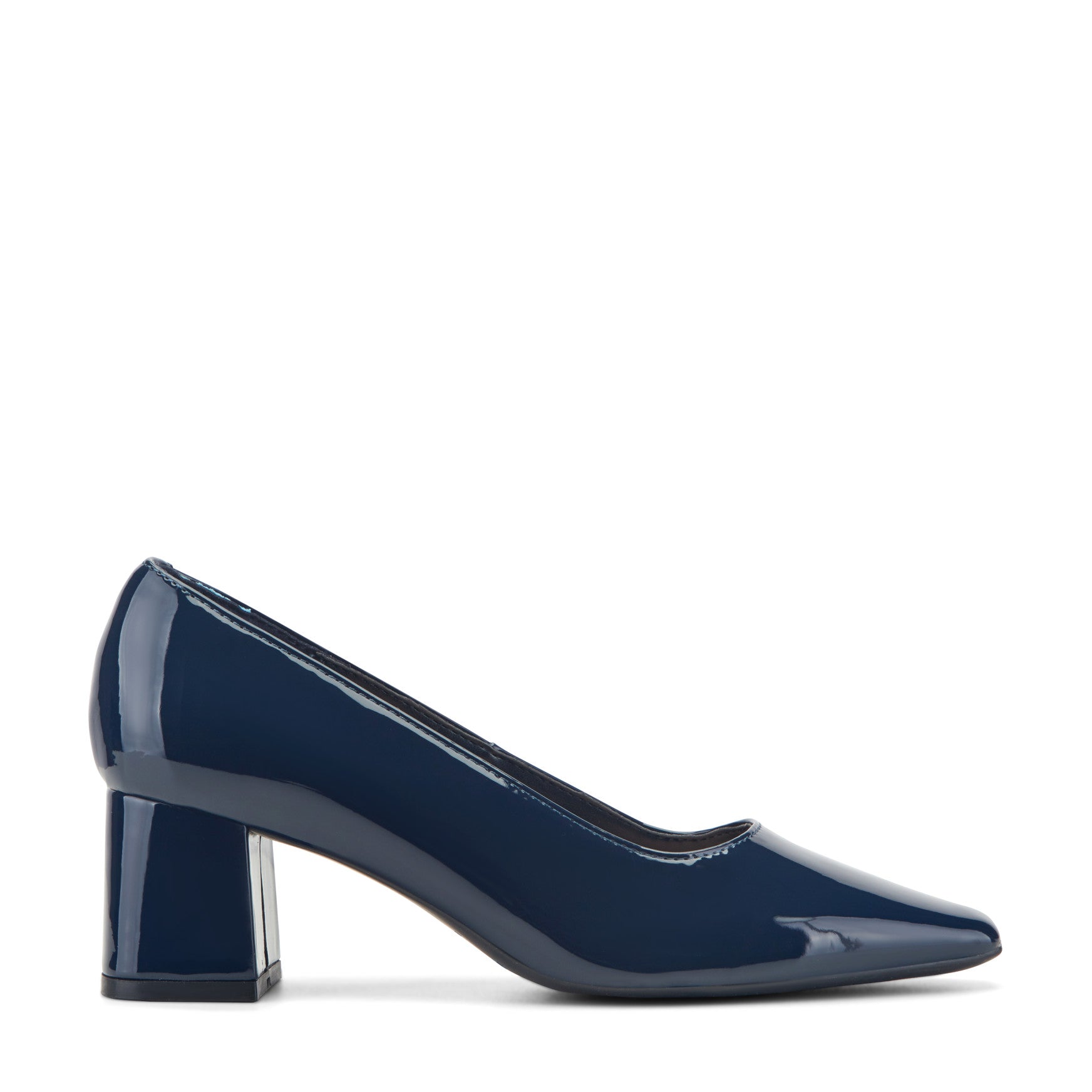 Easy Spirit Dorian Block Heel Pumps - Navy Patent