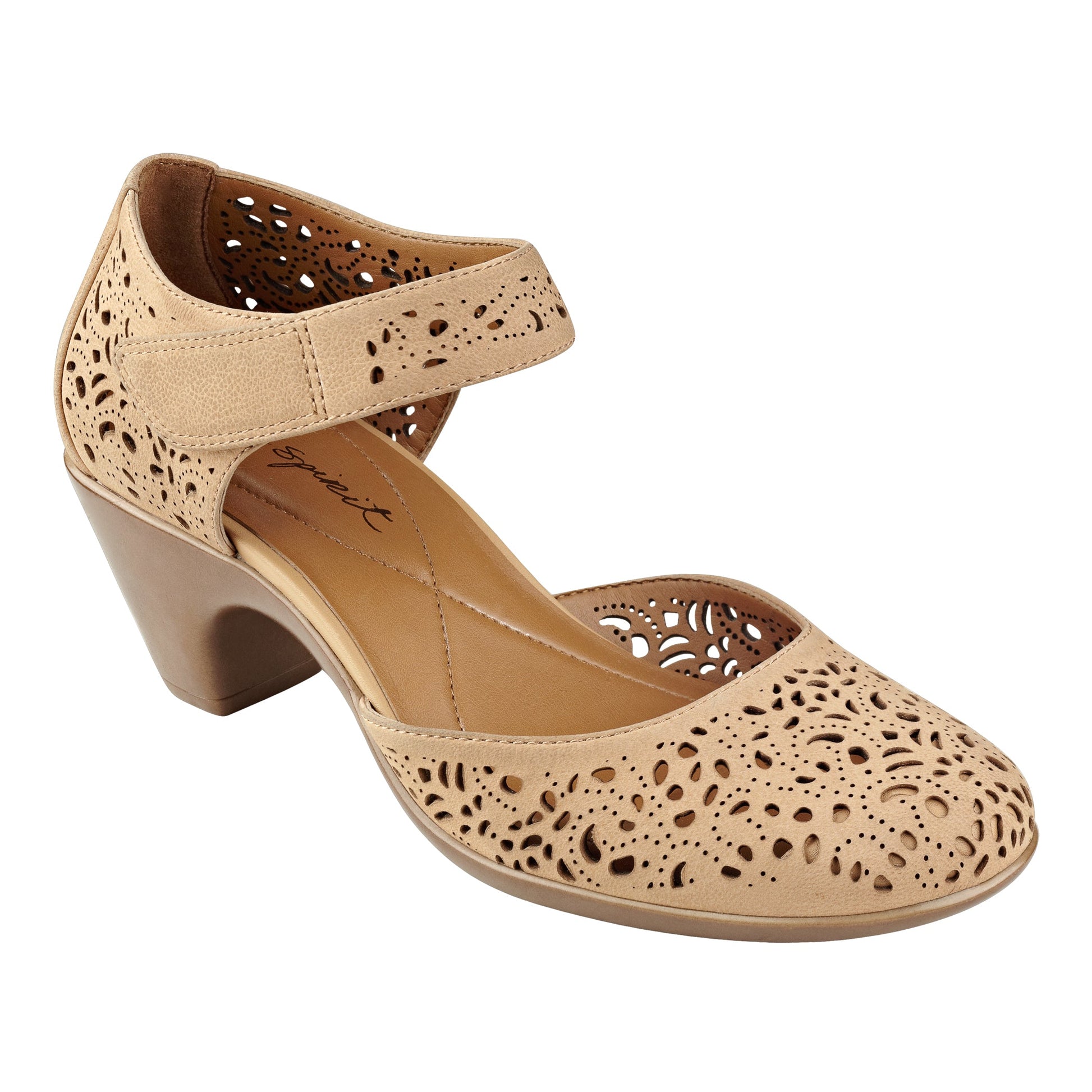 Easy Spirit Cindie Mary Jane Heels - Biscuit