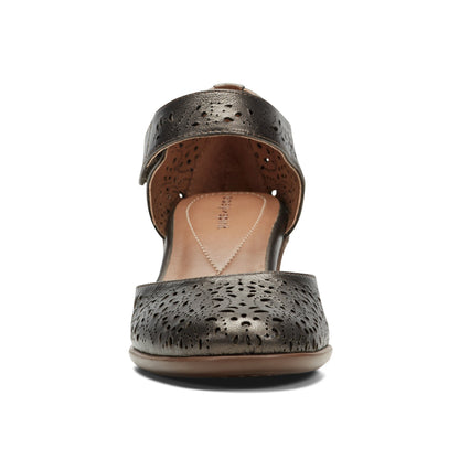 Easy Spirit Cindie Mary Jane Heels - Pewter Leather