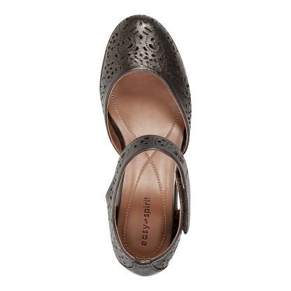 Easy Spirit Cindie Mary Jane Heels - Pewter Leather