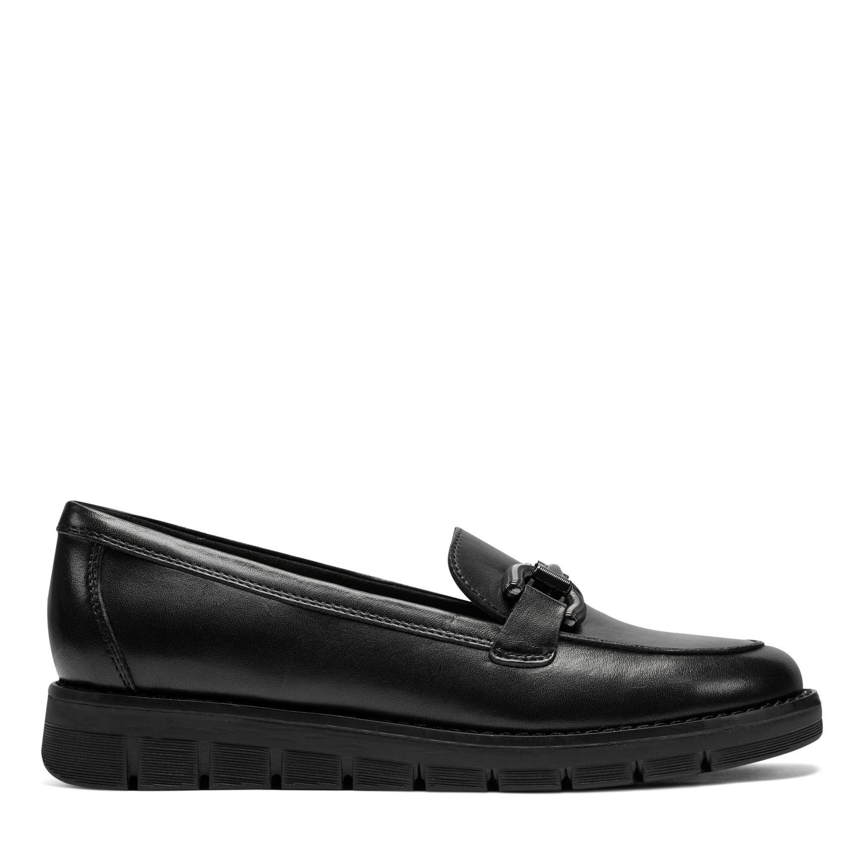 Easy Spirit Vivy Tailored Loafers - Black Leather