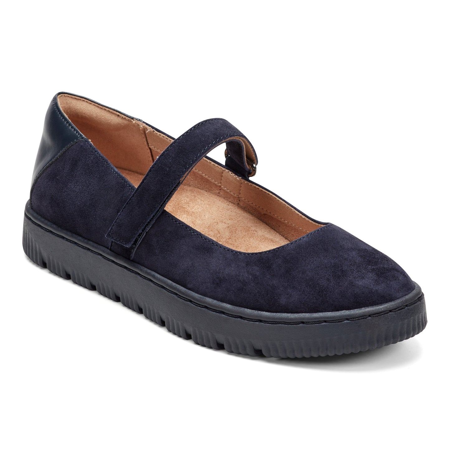 Easy Spirit Kyliee Mary Jane Flats - Navy Suede