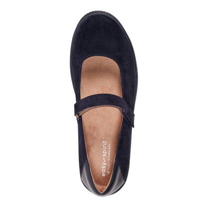 Easy Spirit Kyliee Mary Jane Flats - Navy Suede