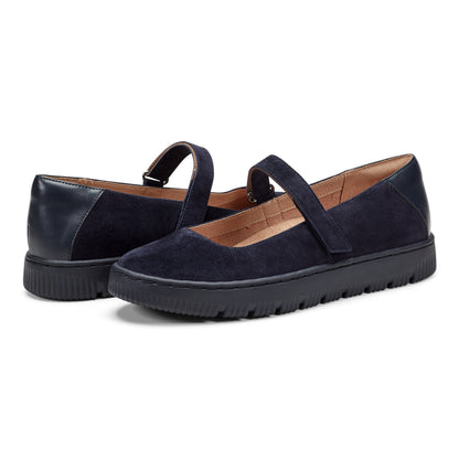 Easy Spirit Kyliee Mary Jane Flats - Navy Suede