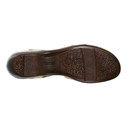 Easy Spirit Darlyn T-Strap Heels - Ivory Leather Multi