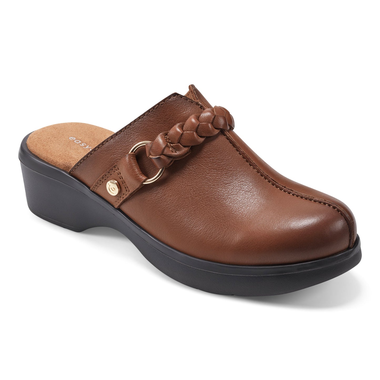 Easy Spirit Penelope Casual Clogs - Brown Leather
