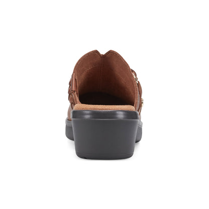 Easy Spirit Penelope Casual Clogs - Brown Leather