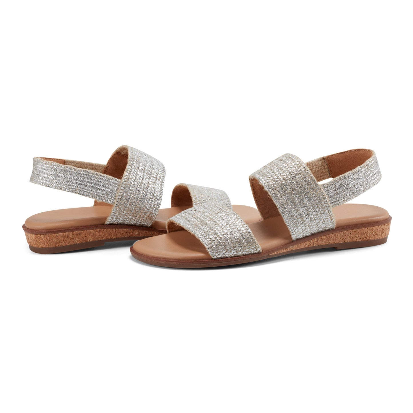 Easy Spirit Lana Flat Sandals - Silver