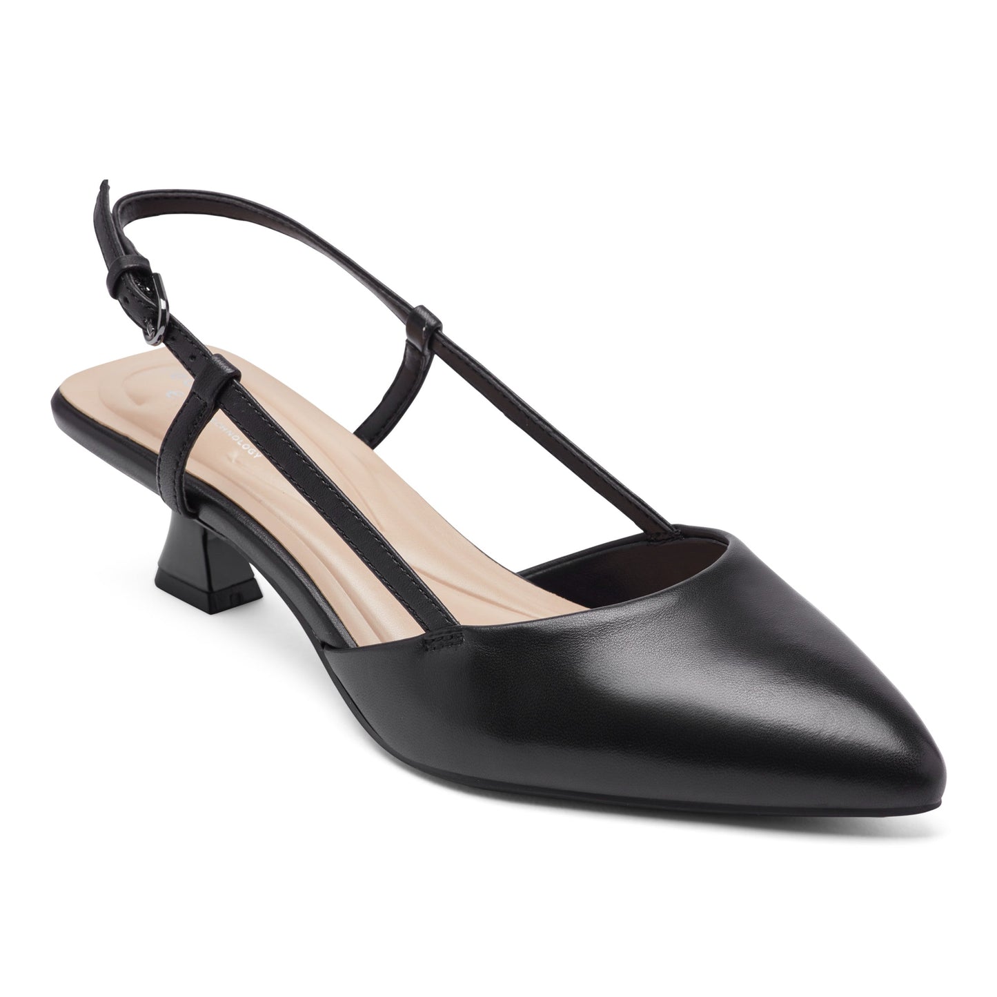 Easy Spirit Havana Slingback Pumps - Black Leather
