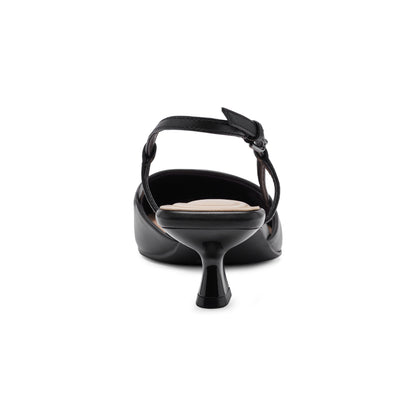 Easy Spirit Havana Slingback Pumps - Black Leather