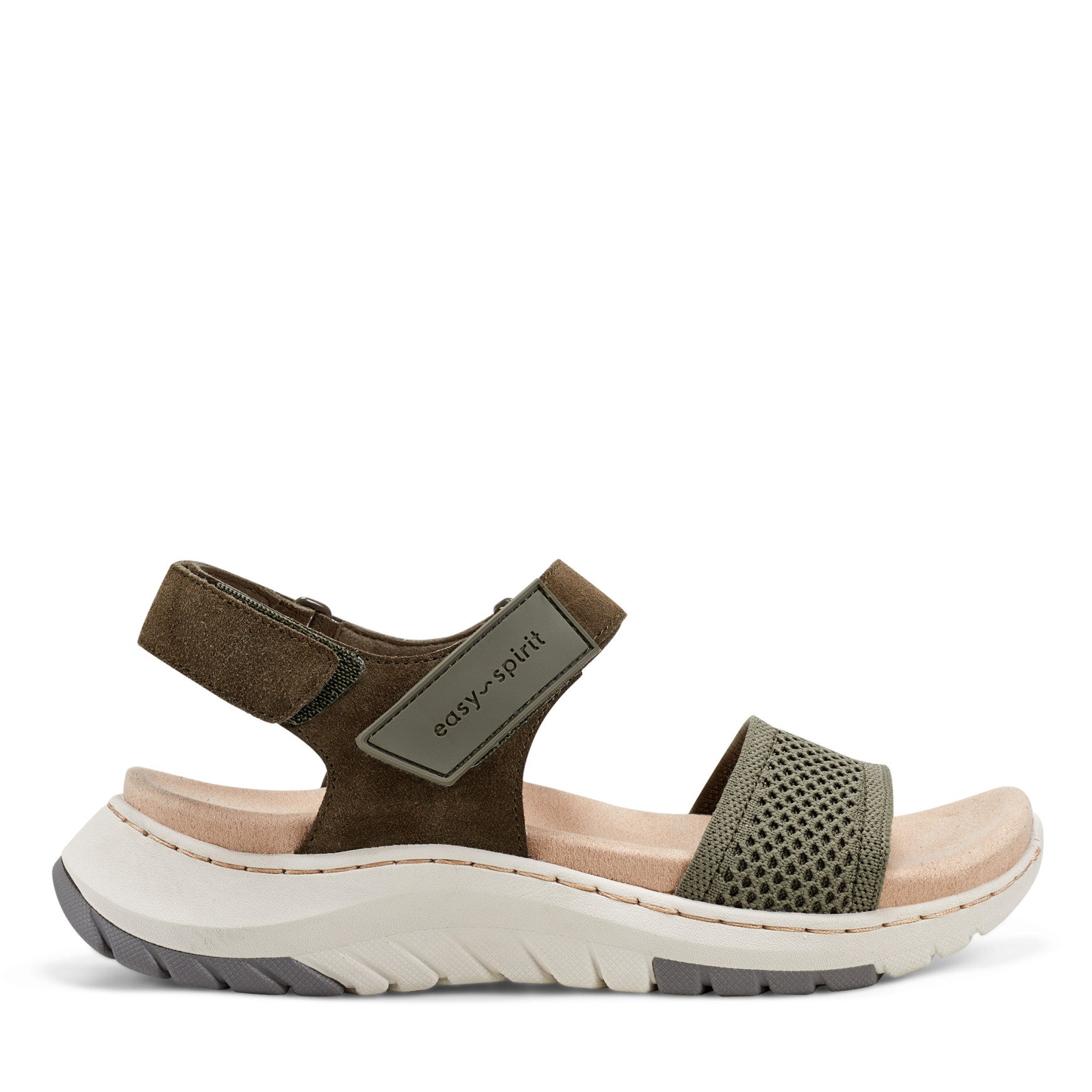Easy Spirit Sway Casual Platform Sandals - Dark Green