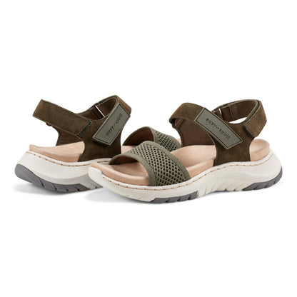 Easy Spirit Sway Casual Platform Sandals - Dark Green