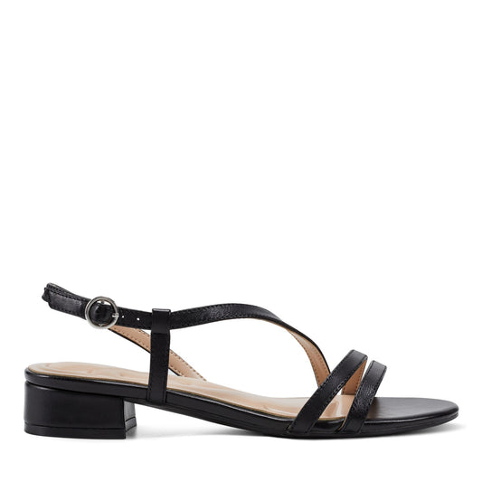 Easy Spirit Glenni Block Heel Sandals - Black Leather