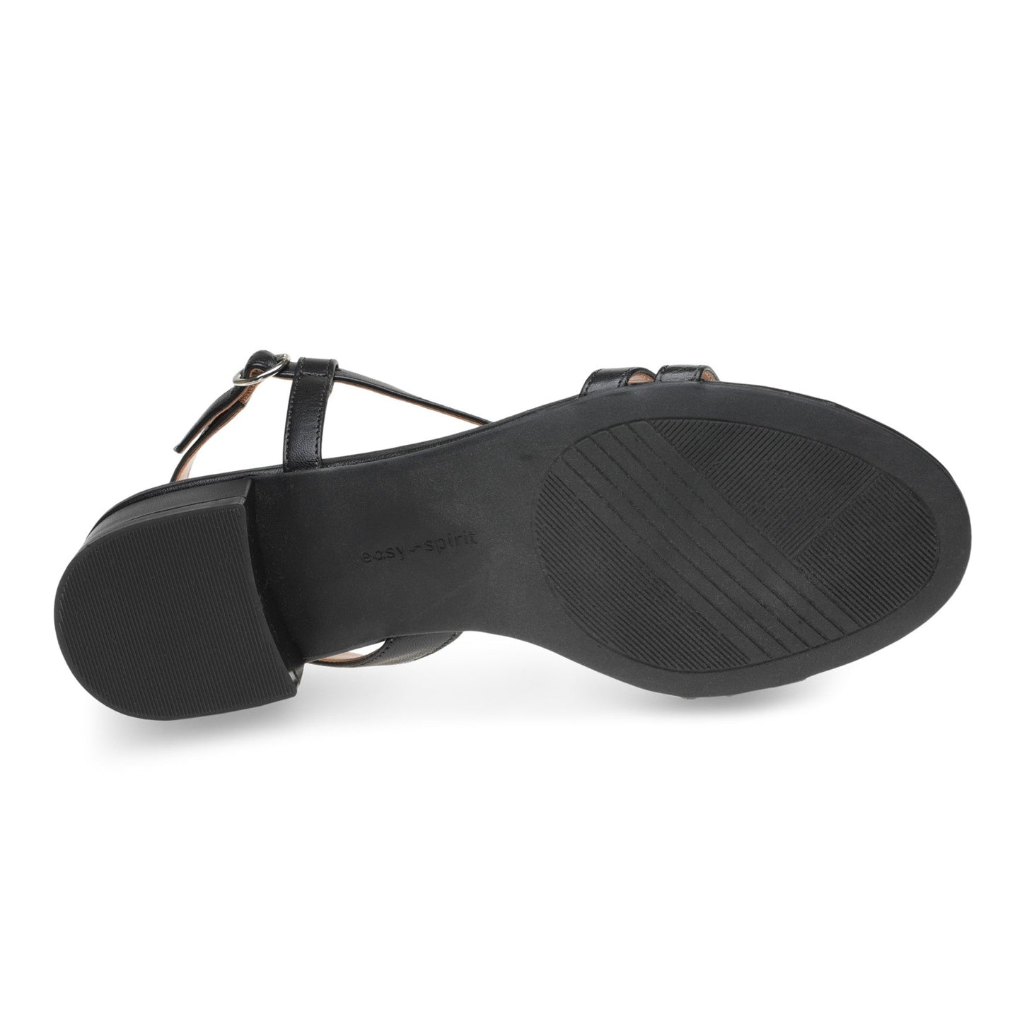 Easy Spirit Glenni Block Heel Sandals - Black Leather