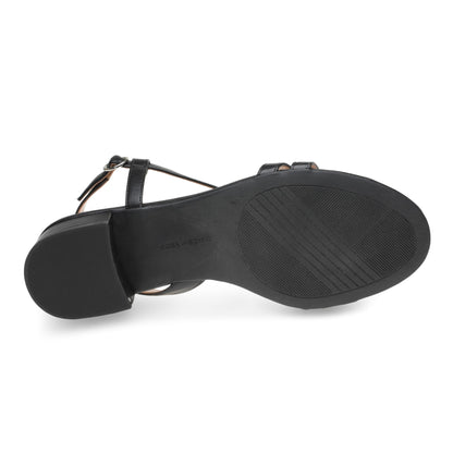 Easy Spirit Glenni Block Heel Sandals - Black Leather