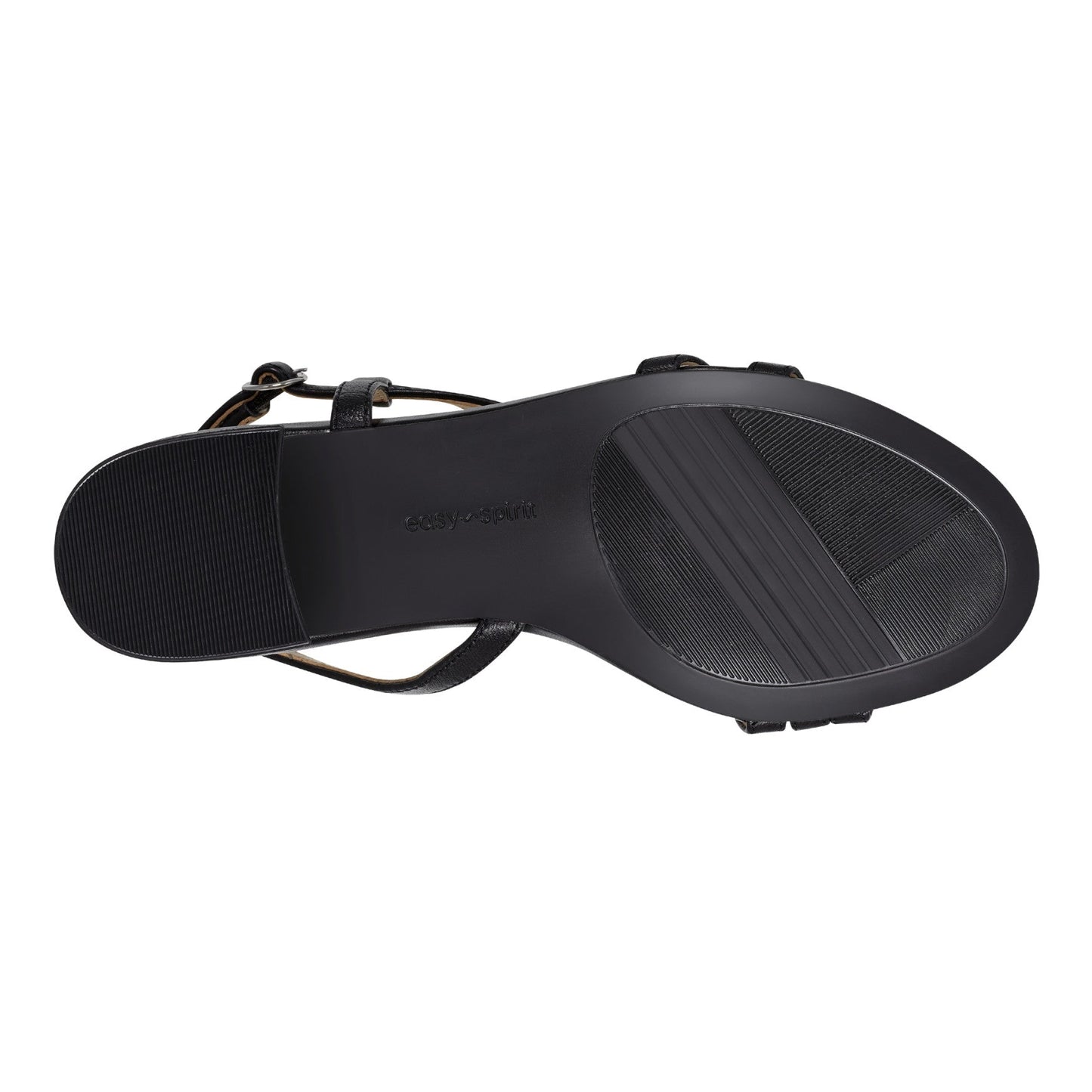 Easy Spirit Glenni Block Heel Sandals - Black Leather