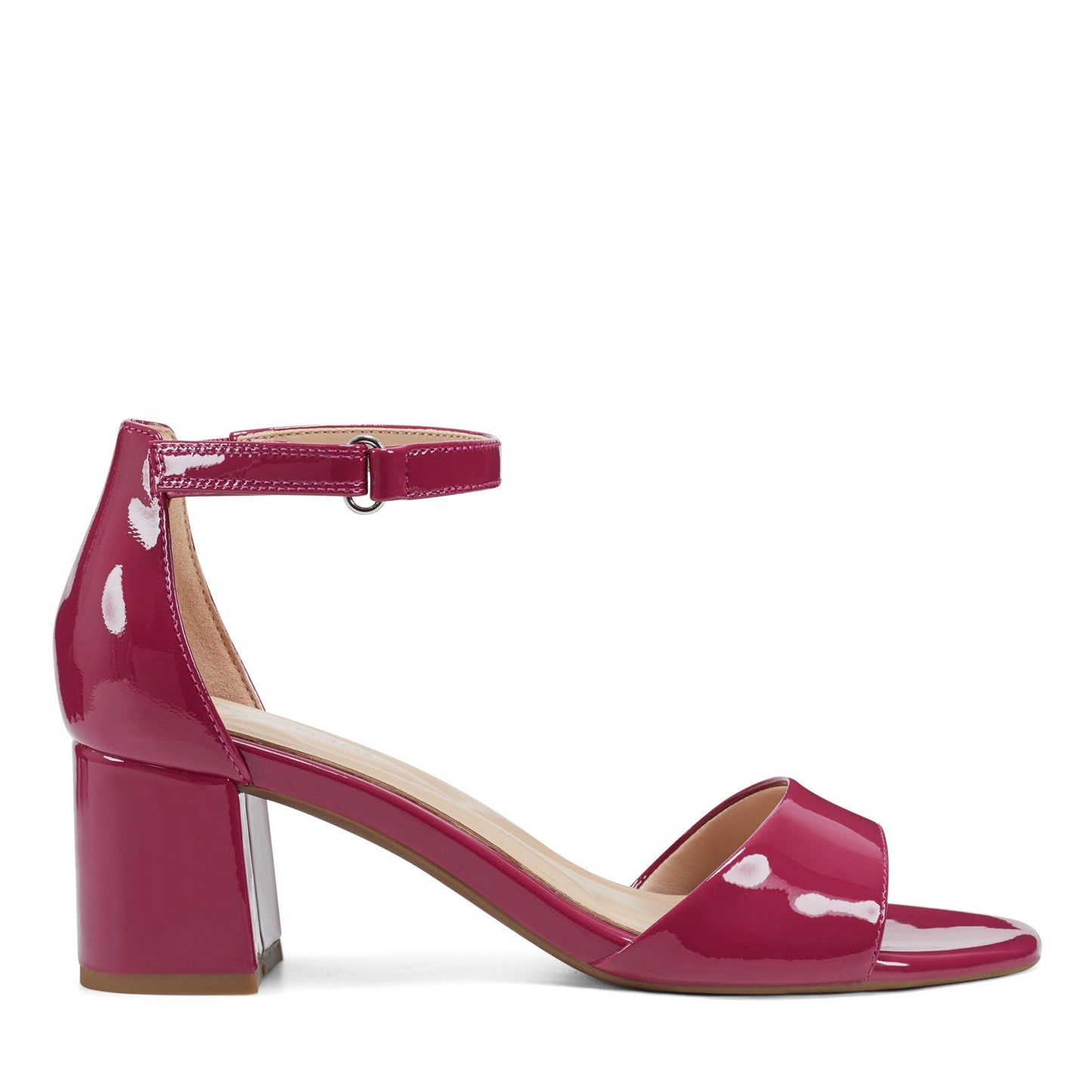 Easy Spirit Daven Ankle Strap Heeled Sandals - Pink Patent Leather
