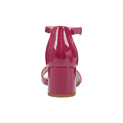 Easy Spirit Daven Ankle Strap Heeled Sandals - Pink Patent Leather