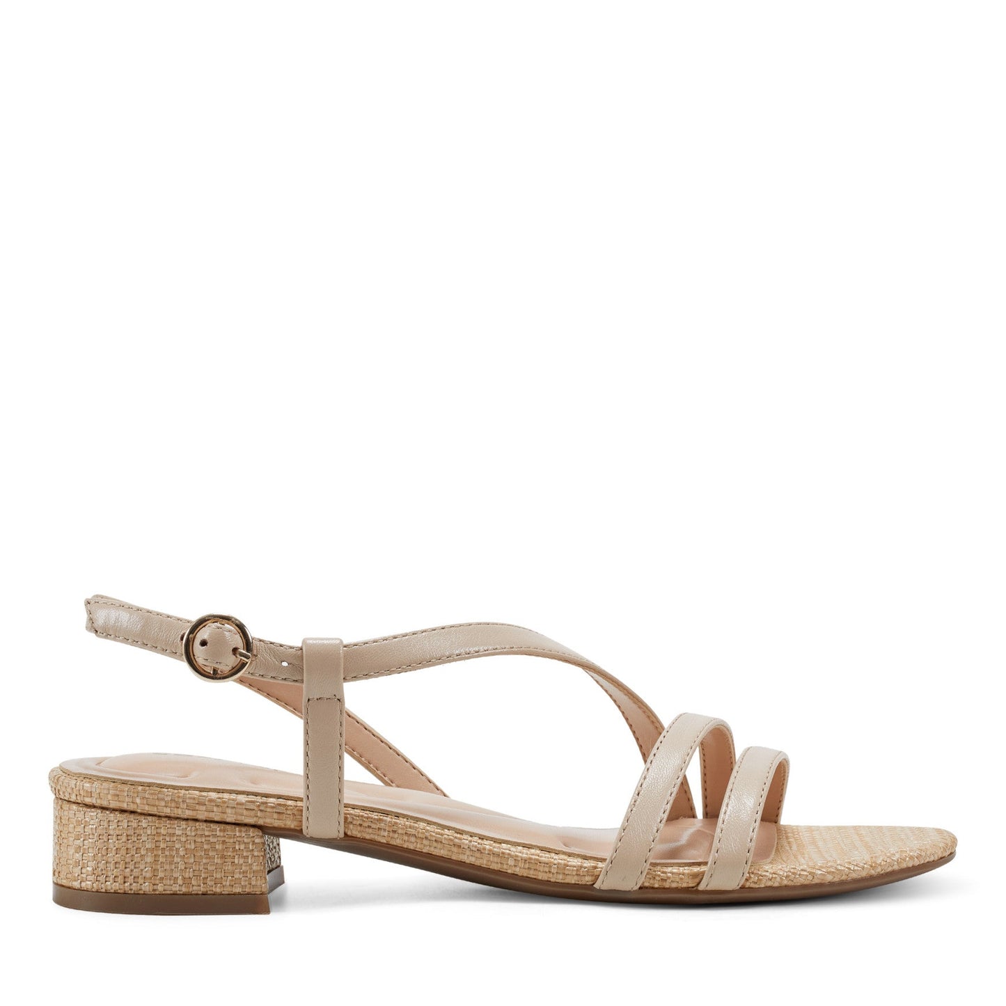 Easy Spirit Glenni Block Heel Sandals - Natural Raffia