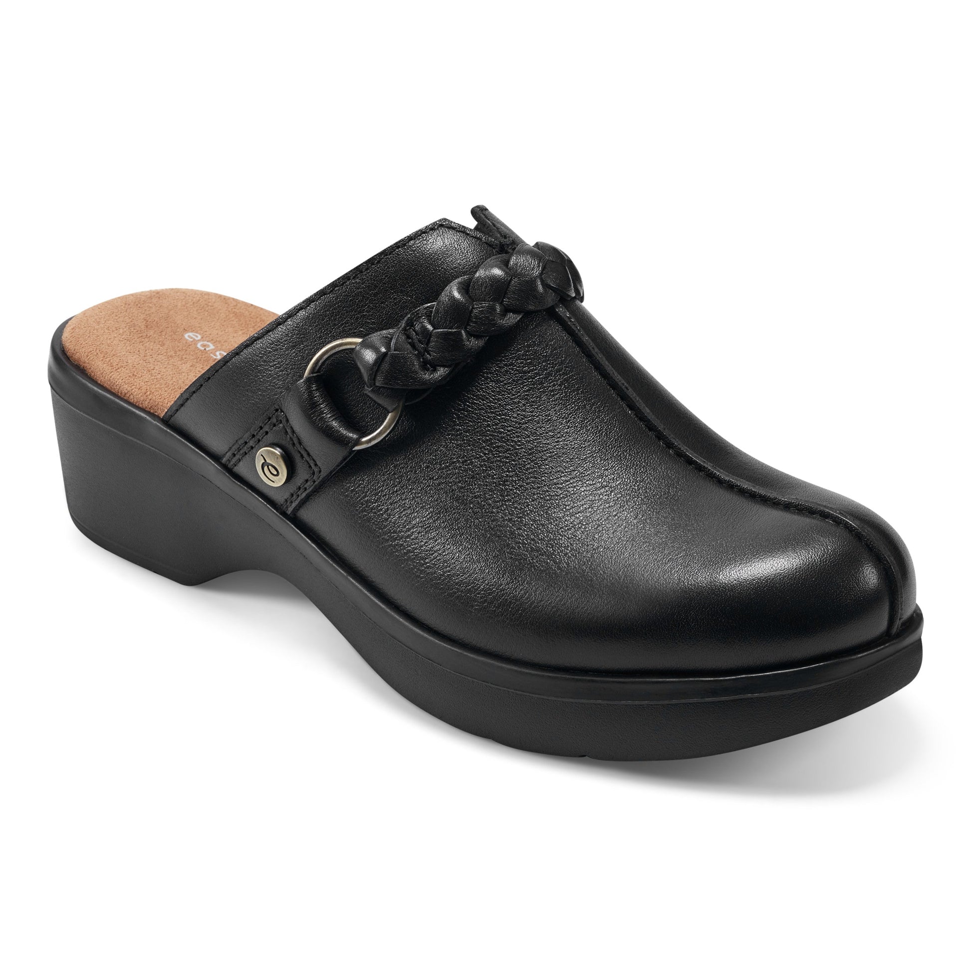 Easy Spirit Penelope Casual Clogs - Black Leather