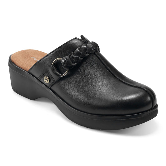 Easy Spirit Penelope Casual Clogs - Black Leather