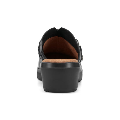 Easy Spirit Penelope Casual Clogs - Black Leather