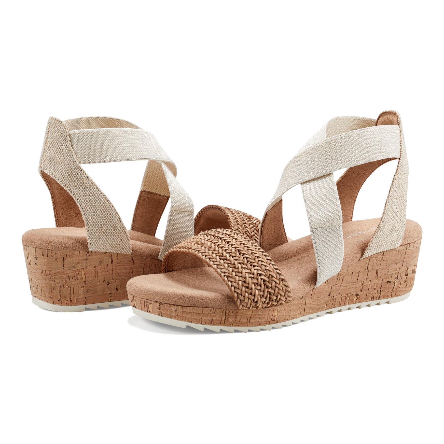 Easy Spirit Lorena Wedge Sandals - Natural