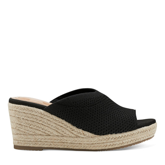 Easy Spirit Jalen Espadrille Wedge Sandals - Black