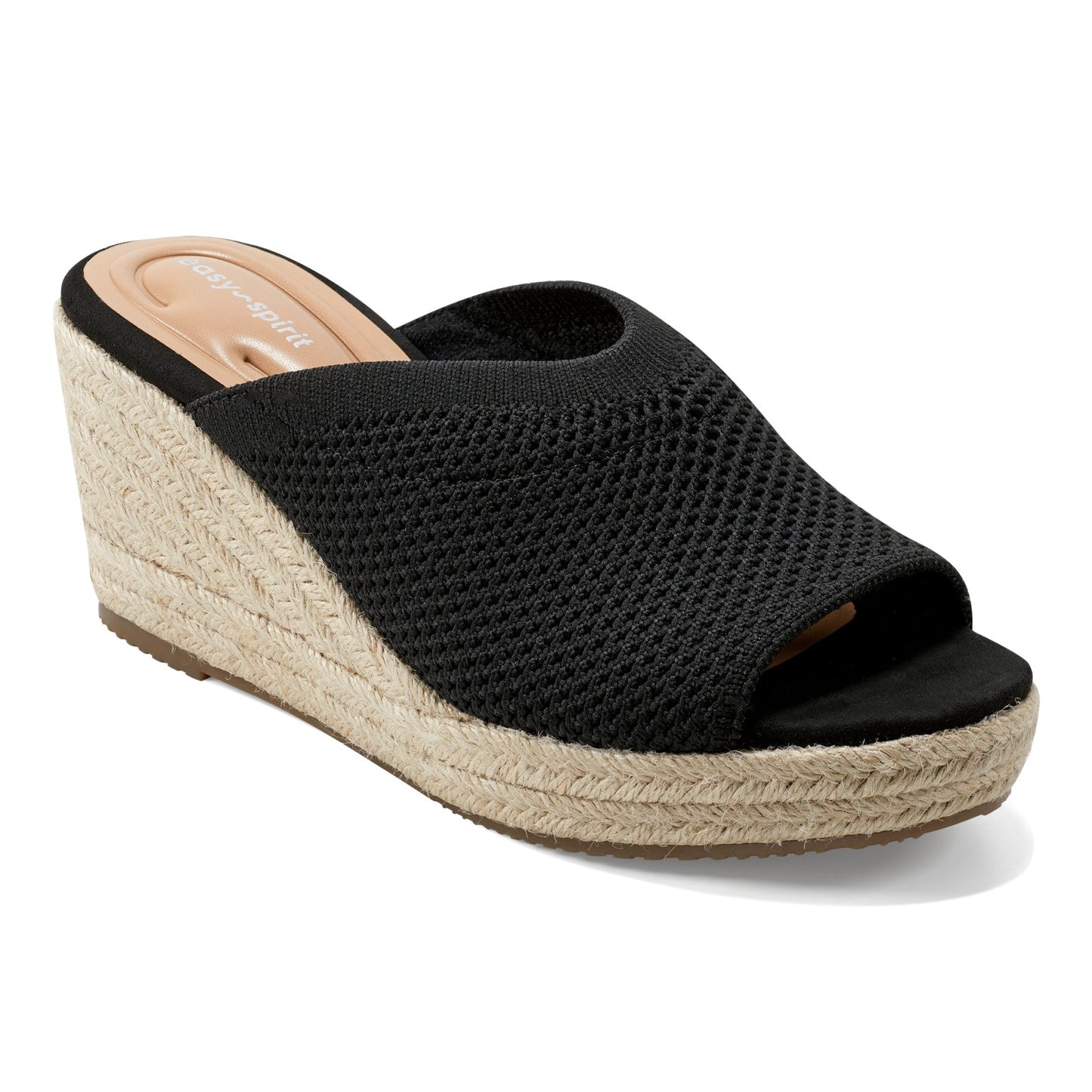 Easy Spirit Jalen Espadrille Wedge Sandals - Black