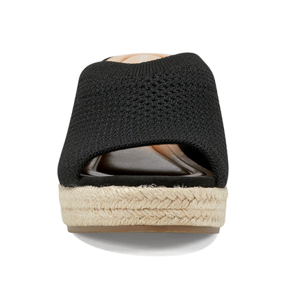 Easy Spirit Jalen Espadrille Wedge Sandals - Black