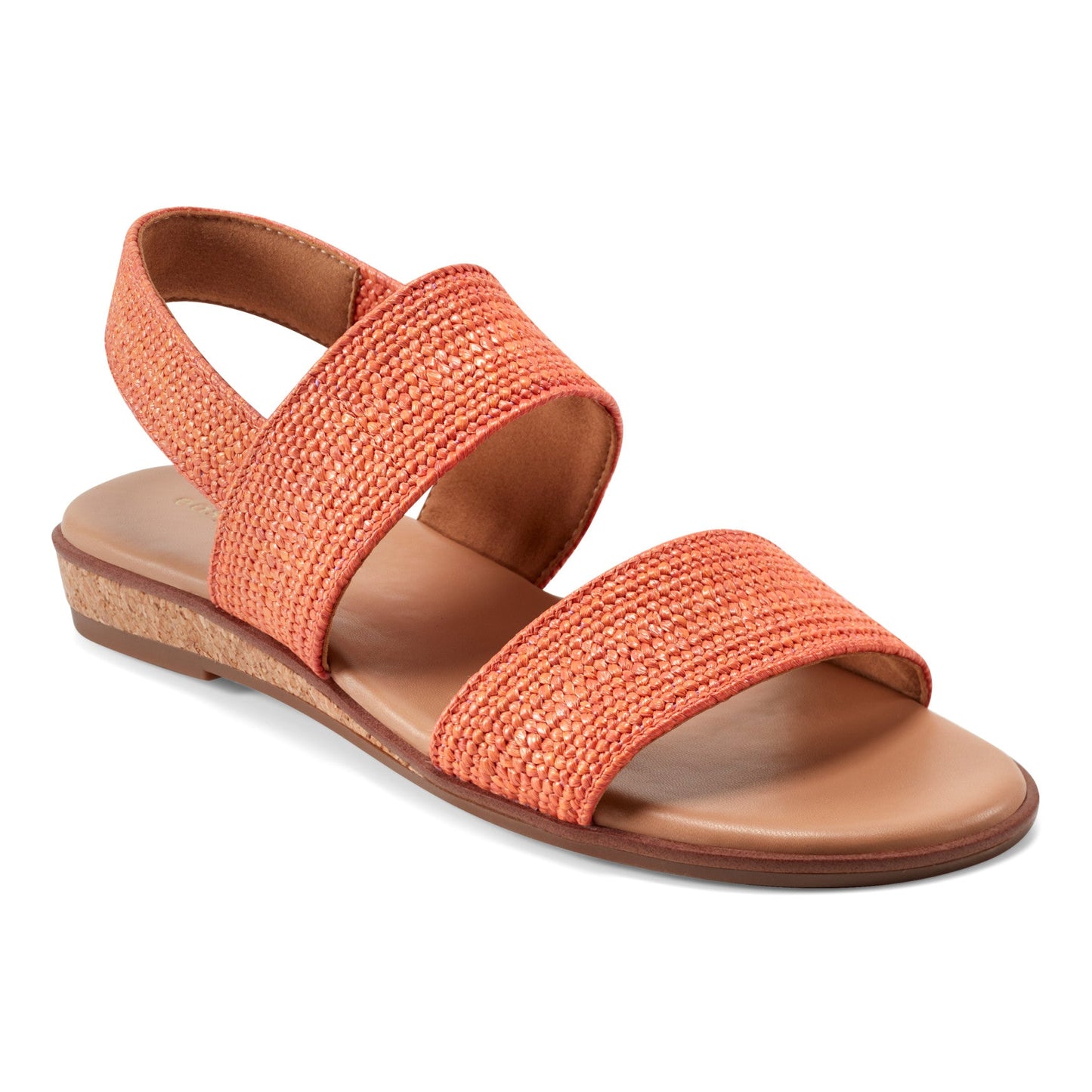 Easy Spirit Lana Flat Sandals - Orange Raffia