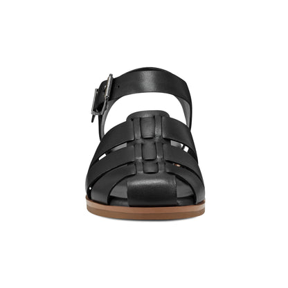 Easy Spirit Gretty Fisherman Sandals - Black Leather