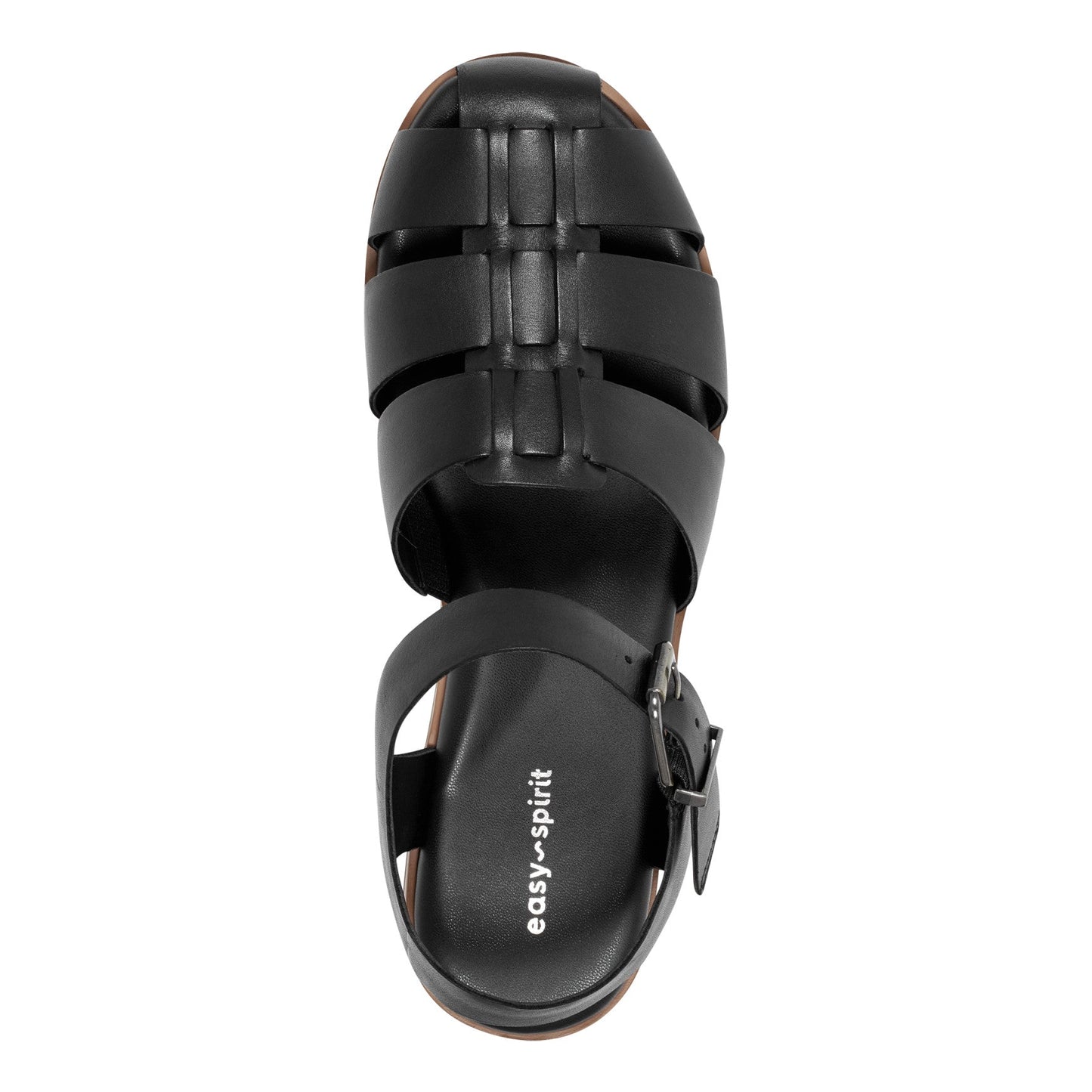 Easy Spirit Gretty Fisherman Sandals - Black Leather
