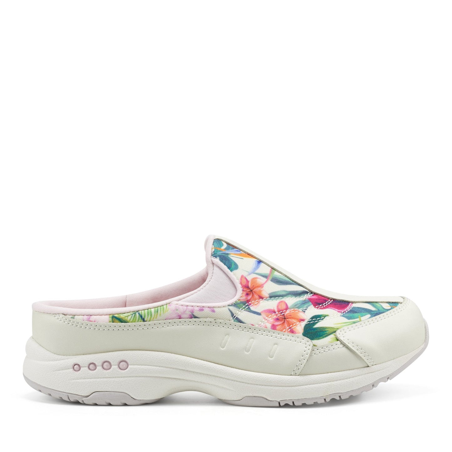 Easy Spirit Traveltime Clogs - Ivory Palm Print