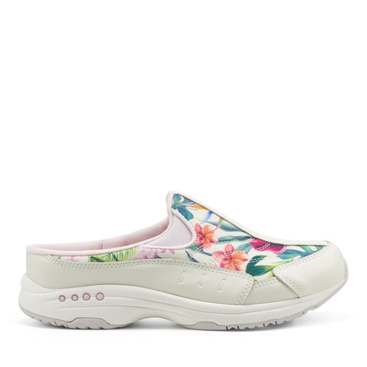 Easy Spirit Traveltime Clogs - Ivory Palm Print