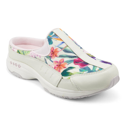 Easy Spirit Traveltime Clogs - Ivory Palm Print
