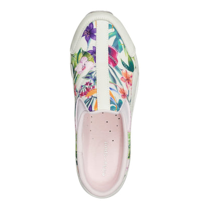 Easy Spirit Traveltime Clogs - Ivory Palm Print