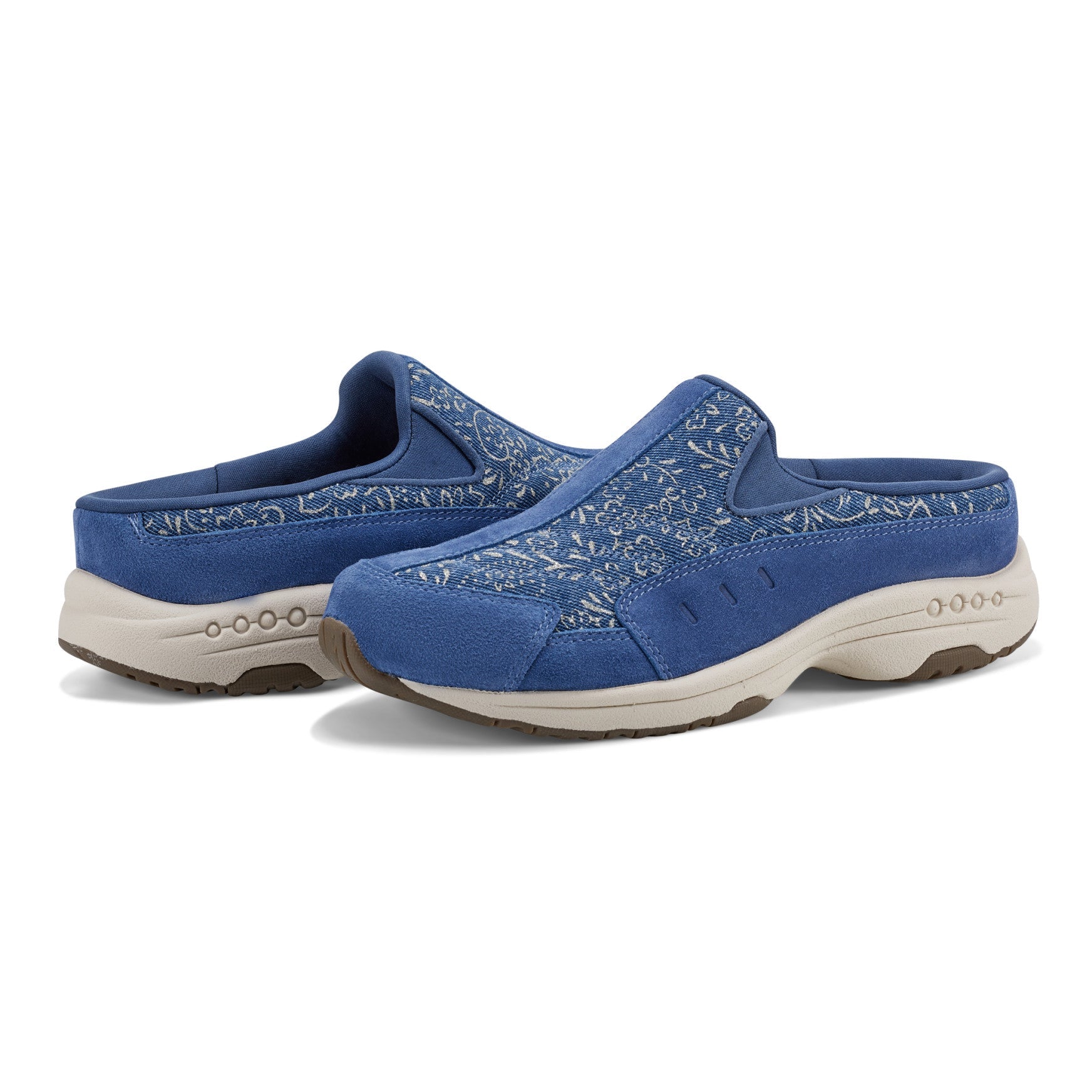 Easy Spirit Traveltime Clogs - Denim/Gold