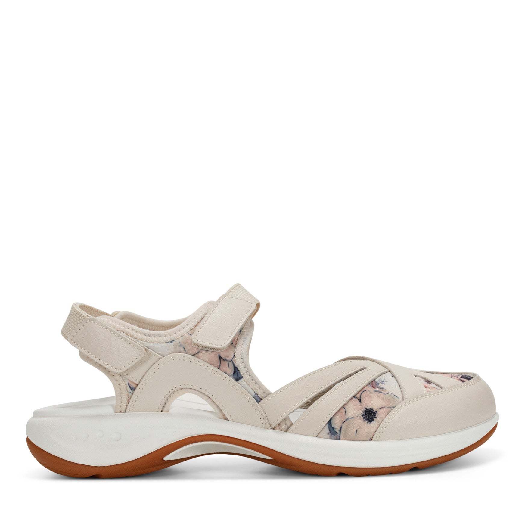 Easy Spirit Splash Flat Hiking Sandals - Ivory Floral