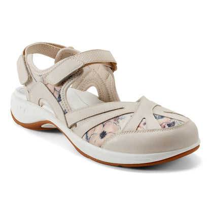 Easy Spirit Splash Flat Hiking Sandals - Ivory Floral