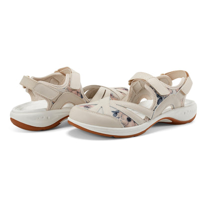 Easy Spirit Splash Flat Hiking Sandals - Ivory Floral