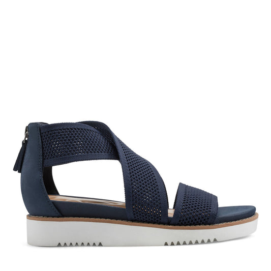 Easy Spirit Wander Flat Sandals - Navy Knit