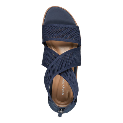 Easy Spirit Wander Flat Sandals - Navy Knit