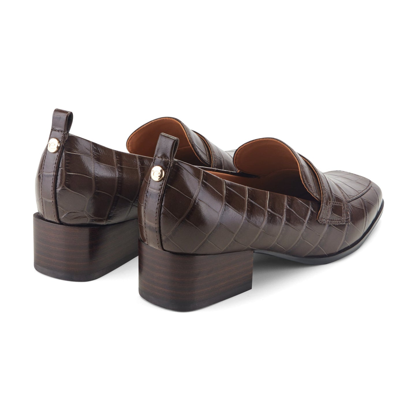 Easy Spirit Darlene Dress Loafers - Brown Croco Leather