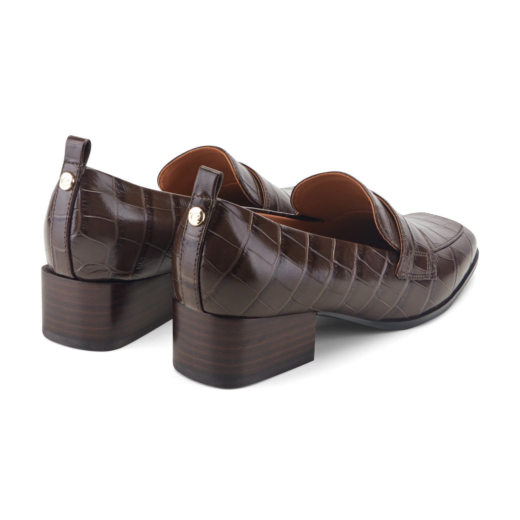 Easy Spirit Darlene Dress Loafers - Brown Croco Leather