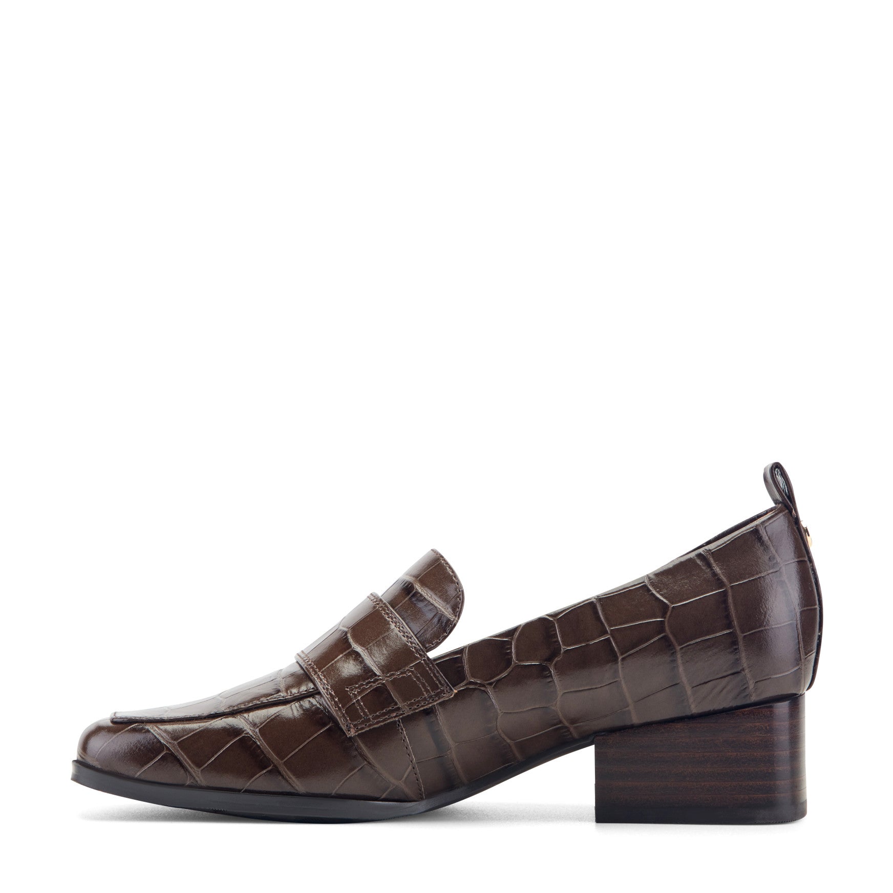 Easy Spirit Darlene Dress Loafers - Brown Croco Leather