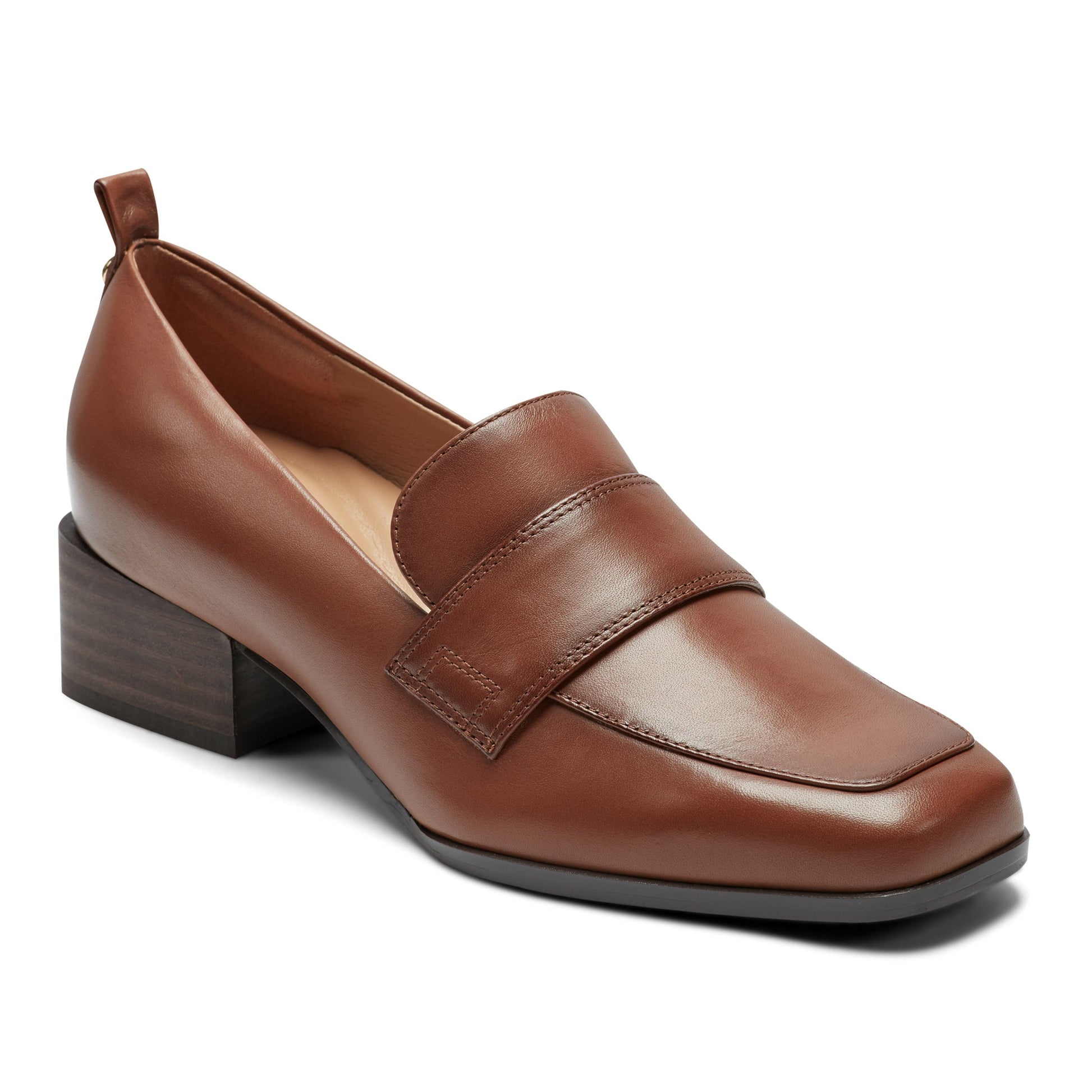 Easy Spirit Darlene Dress Loafers - Light Brown Leather